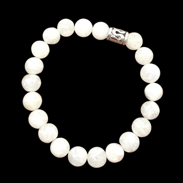 Rainbow moonstone beaded stretchable bracelet 8mm