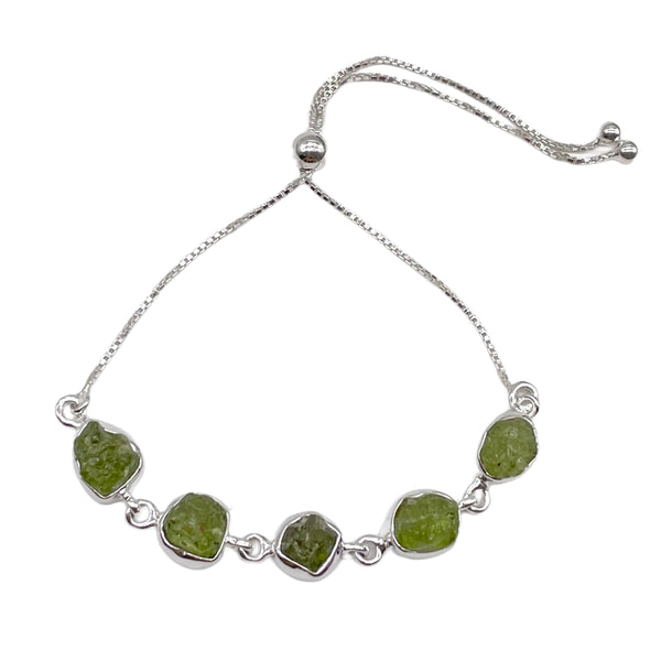 Peridot Rough Bolo Bracelet