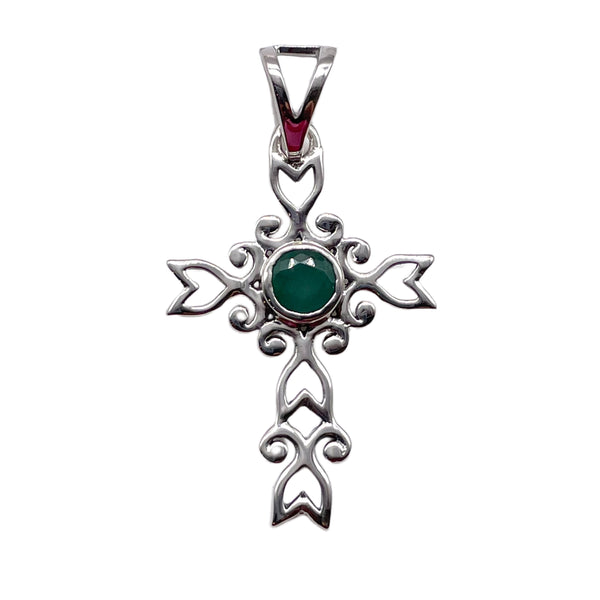 Emerald Cross Pendant