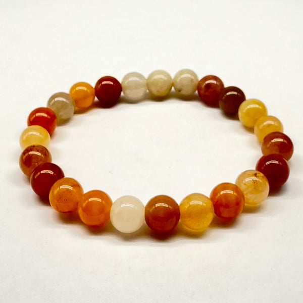 Golden Thread Jade Stretch Bracelet 8mm
