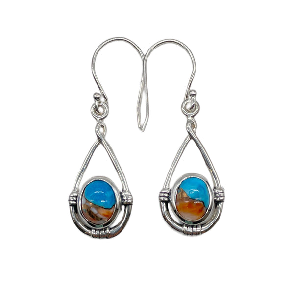 Turquoise Spiny Oyster Earrings