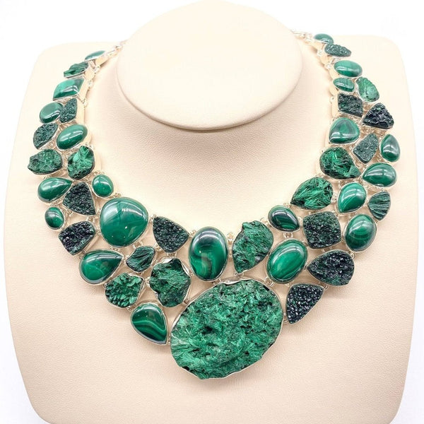 Malachite necklace set