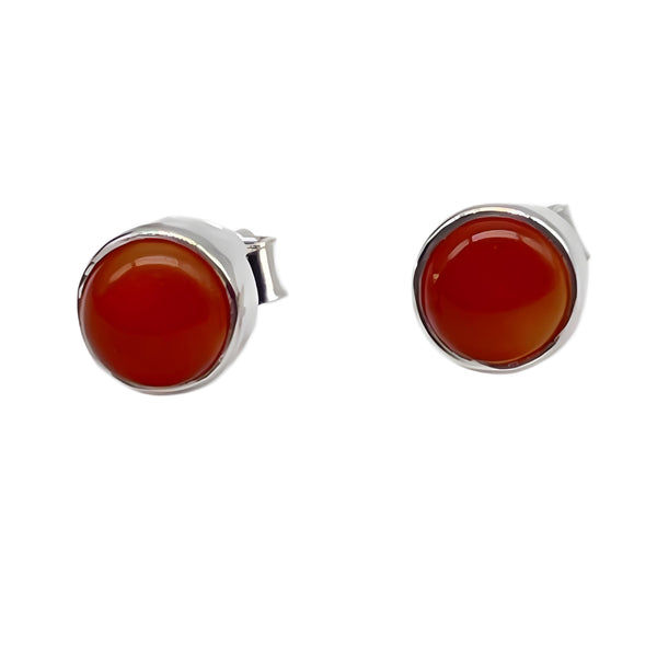 Carnelian Studs - Round