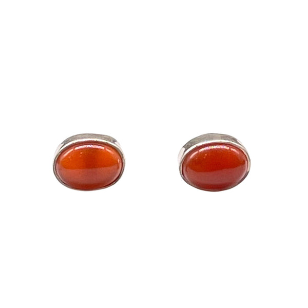 Carnelian Oval Studs