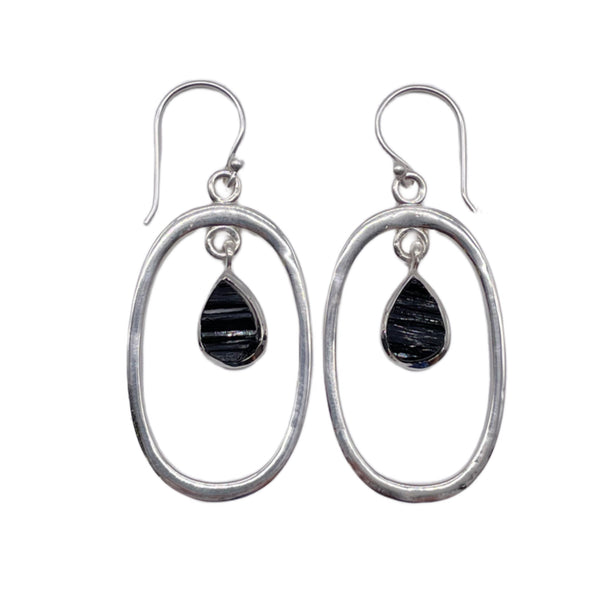 Black Tourmaline Dangle Earring