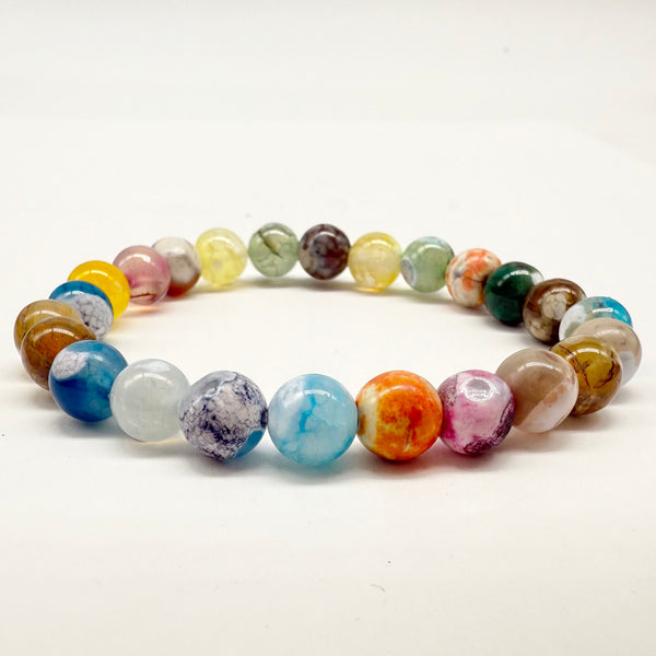 Fire Agate Stretch Bracelet 8mm