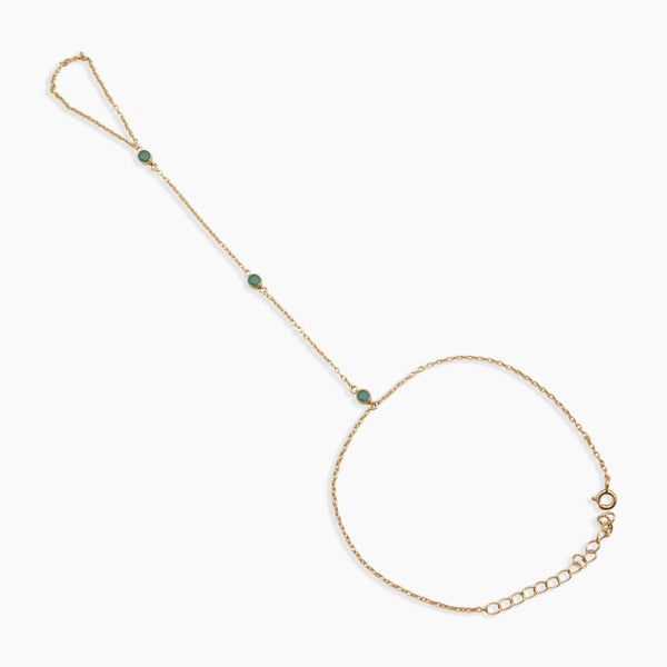 Gold Vermeil Emerald Hand Chain