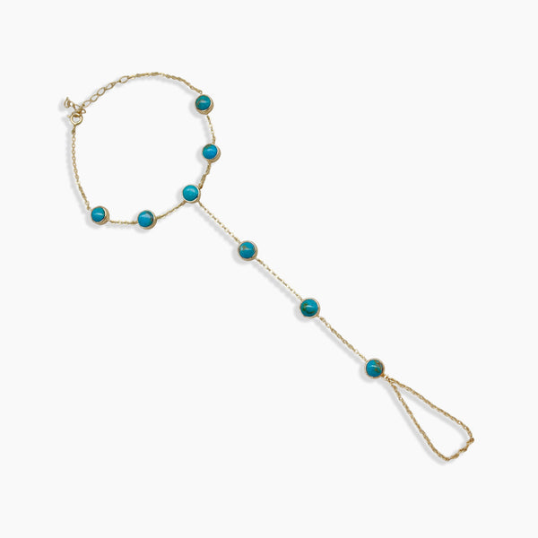 Gold Vermeil Mexican Turquoise Hand Chains
