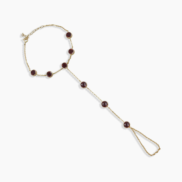 Gold Vermeil Garnet Hand Chain