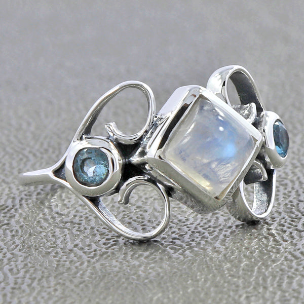 Three Stone Heart Rings