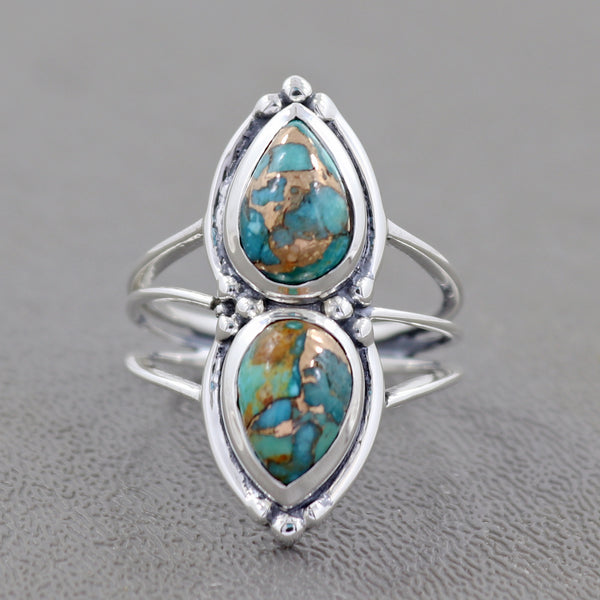 Blue Copper Turquoise Ring