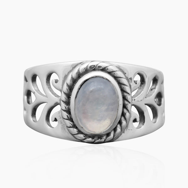 Rainbow Moonstone Ring