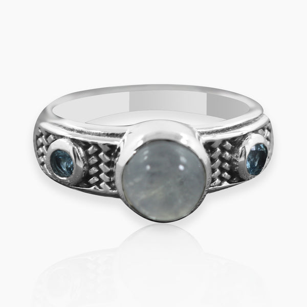 Rainbow Moonstone Ring