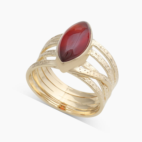 Gold Vermeil Hessonite Ring