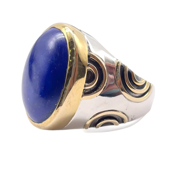 Two Toned Lapis Lazuli Ring