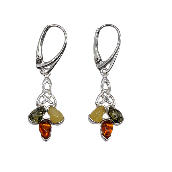 Multi Stone Amber Earrings