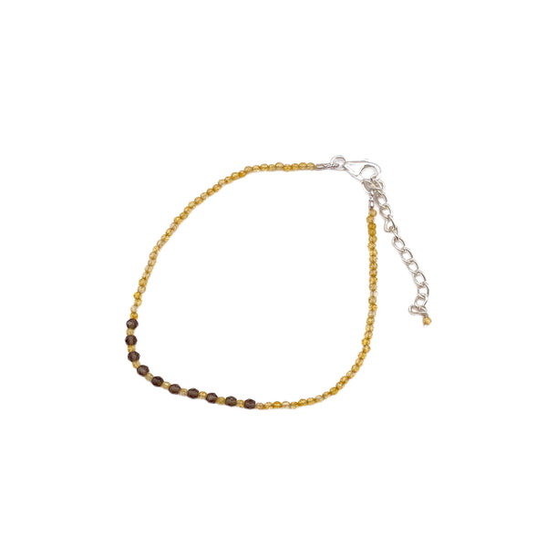 Citrine with Smokey Quartz Beaded Bracelet