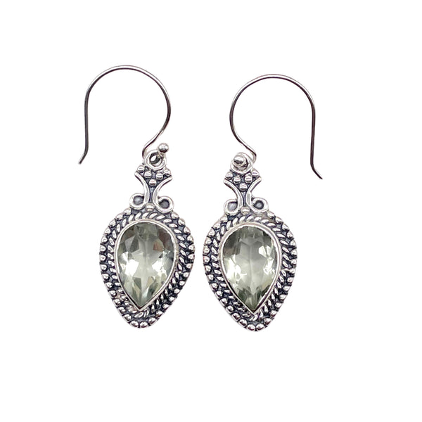 Green Amethyst Dangle Earrings