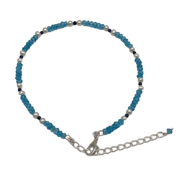 Blue Topaz Beaded Anklets/Bracelets