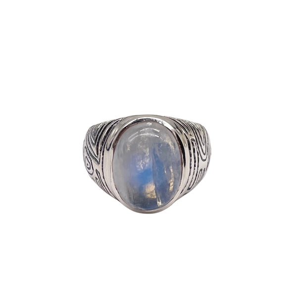 Men's Rainbow Moonstone Ring