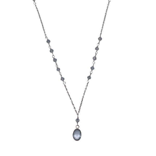 Blue Topaz Necklace -Oval