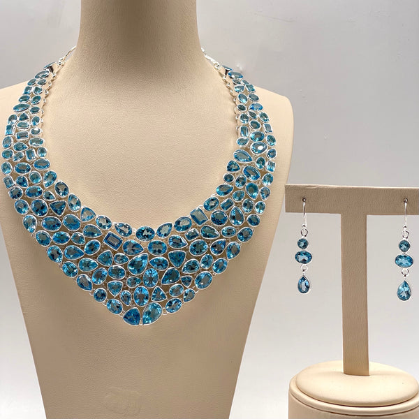 Blue Topaz Necklace Set