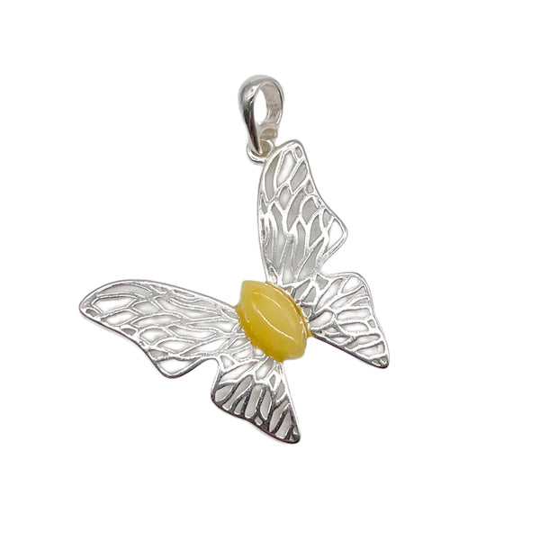 Butterscotch Amber Butterfly Pendant