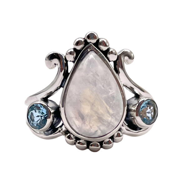 Rainbow Moonstone Ring