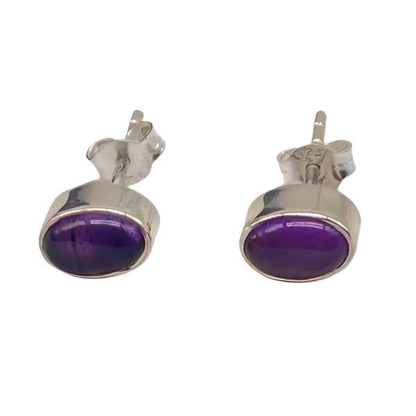 Amethyst Studs - Oval