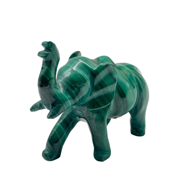 Carved Malachite Elephant