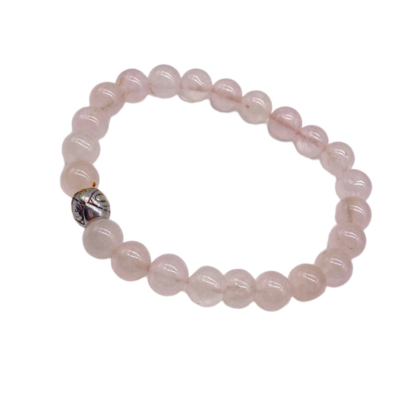 Rose Quartz Beaded Stretchable Bracelet 8mm