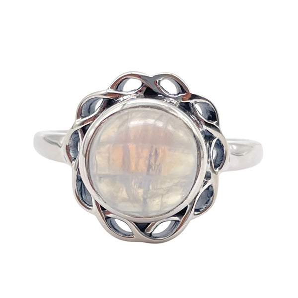 Rainbow Moonstone Ring