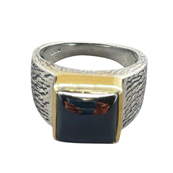 Men's Hametite Two Toned Ring