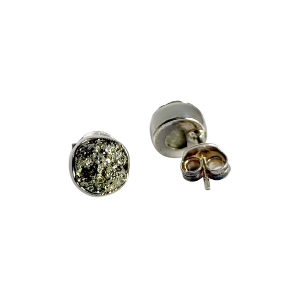 Pyrite Druzy Studs
