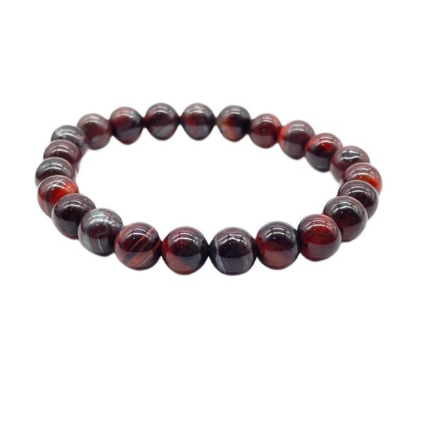 Tiger Eye Red Stretchable Bead Bracelet 8mm