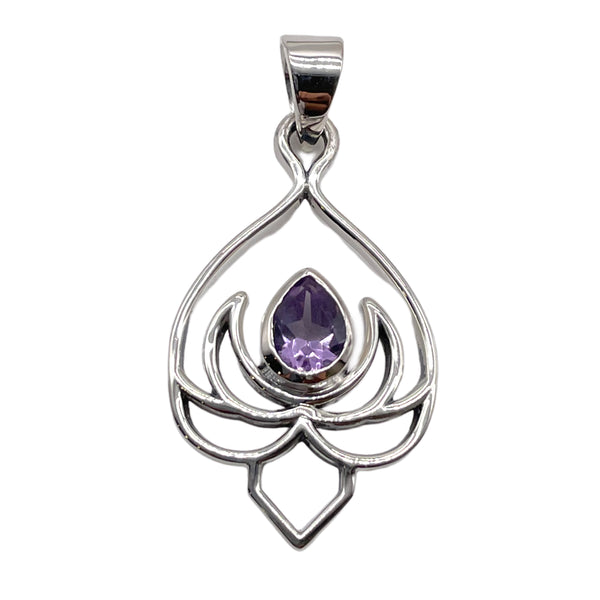 Amethyst Lotus Pendant