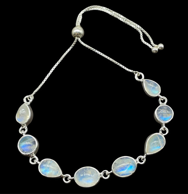 Rainbow Moonstone Bolo Bracelet