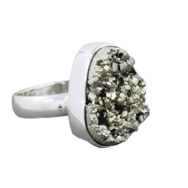 PYRITE DRUZY RING