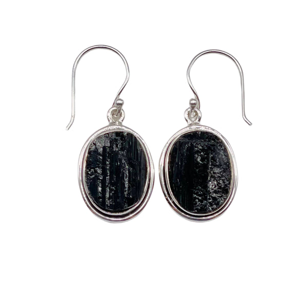 Black Tourmaline Dangle Earrings