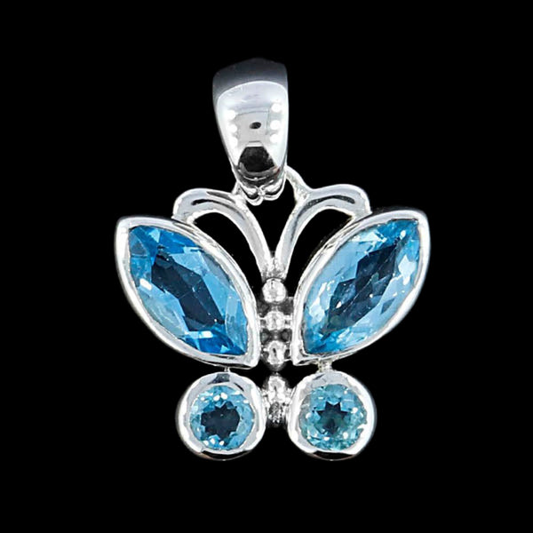 BLUE TOPAZ BUTTERFLY PENDANT