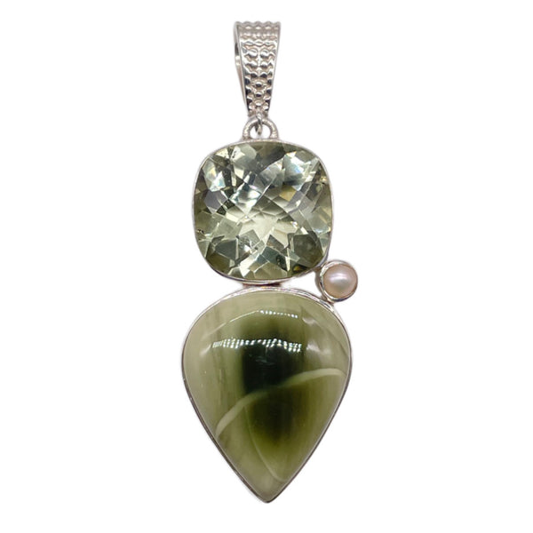 Royal Imperial Jasper, Amethyst Green Pendant