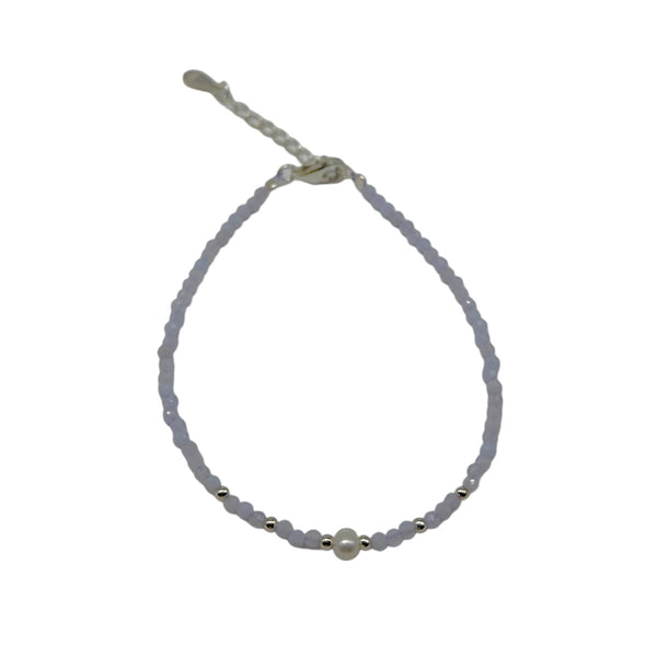 Blue Lace Agate Beaded Bracelet