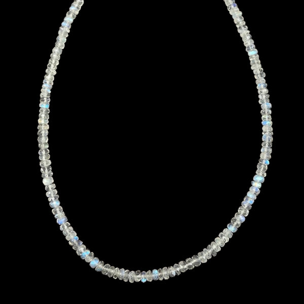 Rainbow moonstone beaded necklace