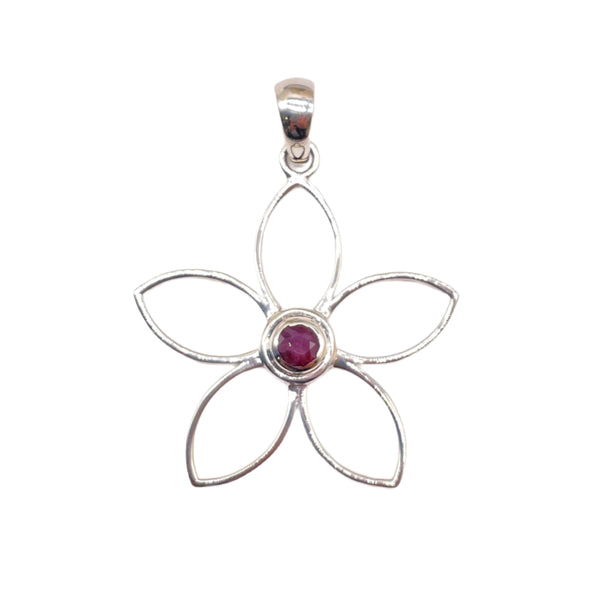 Ruby flower Pendant