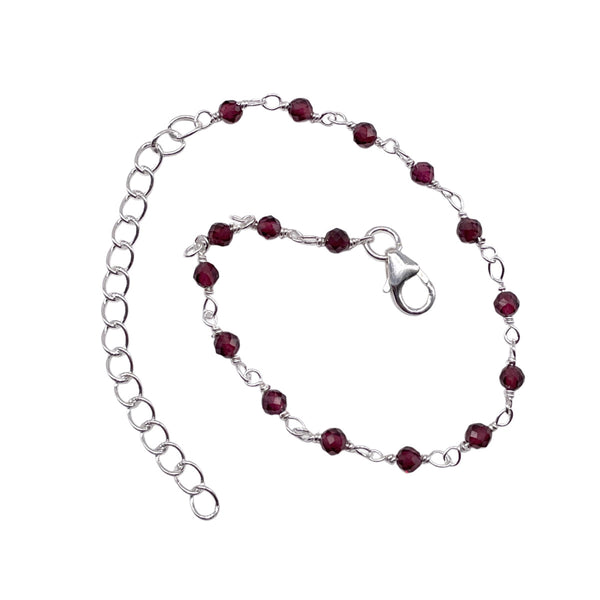 Garnet Beaded Bracelet