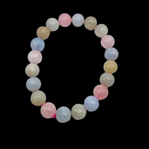 Morganite Mix Stretchable Beaded Bracelet 8mm