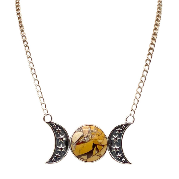 Brecciated Mookite Moon Necklace