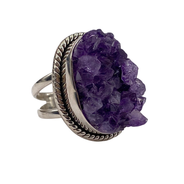 AMETHYST DRUSY RING