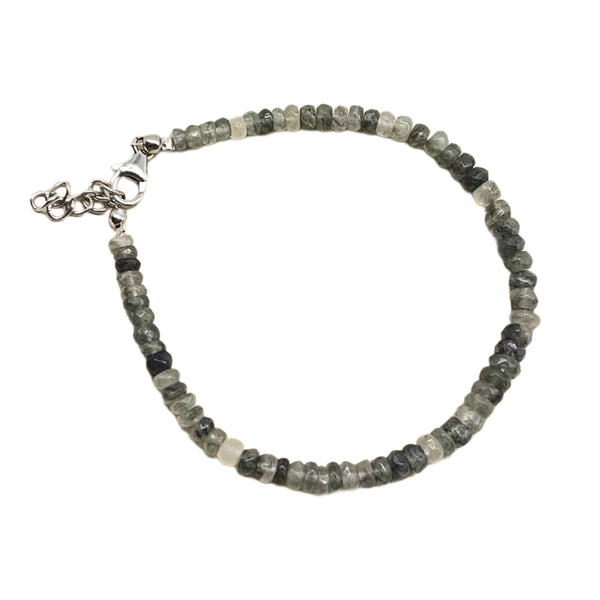 Green Rutile Quartz beaded bracelet