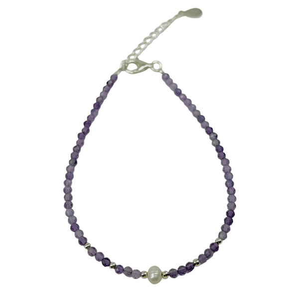 Amethyst Beaded Bracelet
